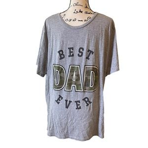 Mission Ridge Shirt Men 2XL Gray Cotton Polyester Best Dad Ever Short Sleeve Tee